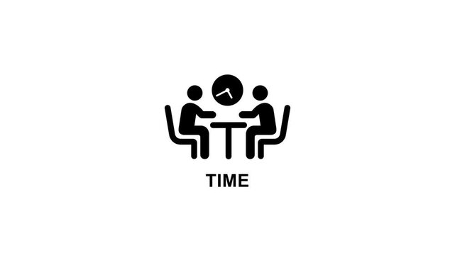Minimalist time management animation with rotating clock hands for business and productivity concepts