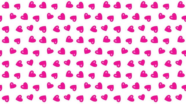 Seamless Staggered Pink Bubble Heart Pattern Background
