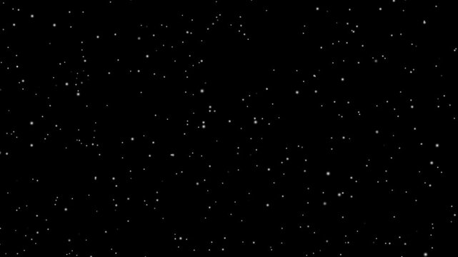 Real snow snowing on black background in cold winter season, White snow overlay layer on black background, Snow, snowflakes. Rendered animation of snowing. Snow flakes falling in slow motion.