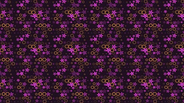 Seamless 1080p Staggered Flower Pattern with Circular Motifs