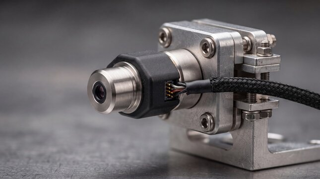 Precision CNC milling machine cutting tool assembly. Industrial carbide end mill with metal shank and collet holder. High-speed machining component for manufacturing.