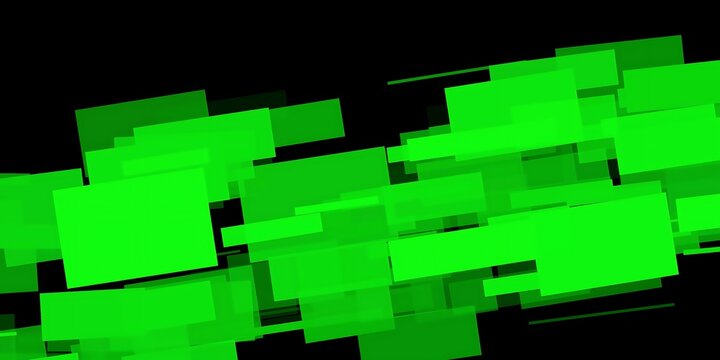 Abstract Green Rectangles Background with Geometric Overlapping Shapes. A vibrant digital background featuring overlapping bright green rectangular shapes on a solid black backdrop.