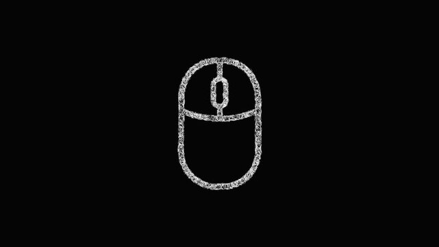 Sketch computer mouse outline icon animation - smooth progressive reveal