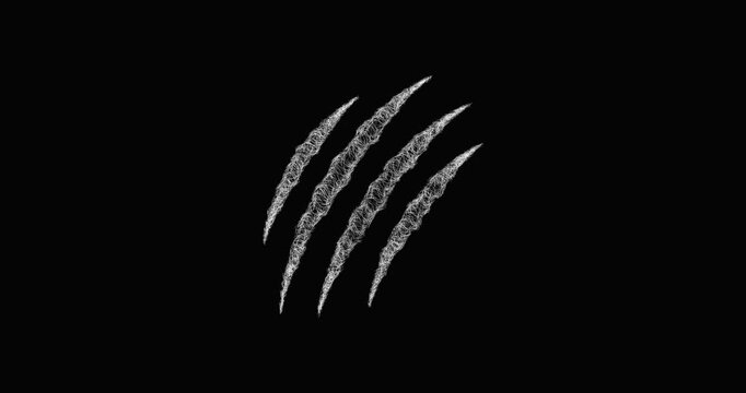 Sketch wolf claw icon animation - smooth progressive reveal