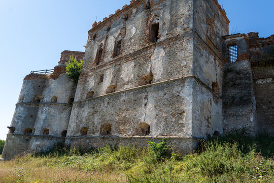 Ancient stone palace ruins and defensive bastion of Medzhybizh fortress