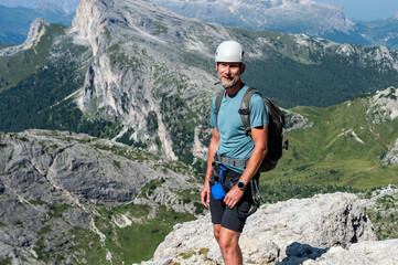 A man on the way to Monte Lagazuoi Piccolo. Alps, Dolomites, Italy. © Tomasz Warszewski