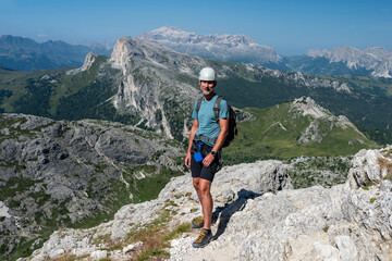 A man on the way to Monte Lagazuoi Piccolo. Alps, Dolomites, Italy. © Tomasz Warszewski