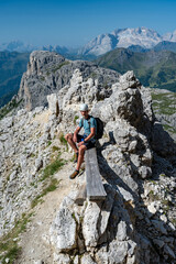 A man on the way to Monte Lagazuoi Piccolo. Alps, Dolomites, Italy. © Tomasz Warszewski