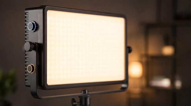 Professional LED video light panel for photography and cinematography.