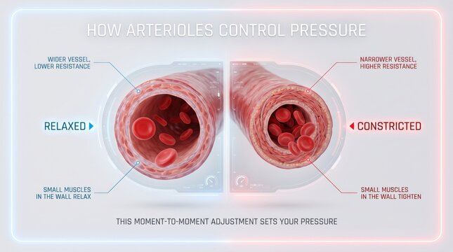 How arterioles control blood pressure