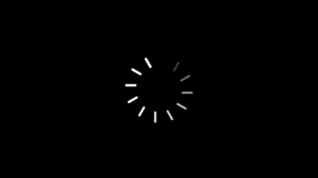 Animated of circle loading icon .Wheel loading concept icon Animated spinning load icon with alpha layer transparent background. Loading circle icon animation on 4k video