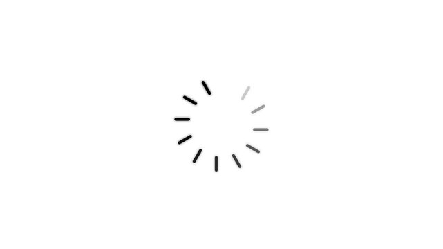 Animated of circle loading icon .Wheel loading concept icon Animated spinning load icon with alpha layer transparent background. Loading circle icon animation on 4k video