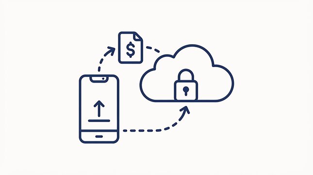 mobile phone with cloud computing concept