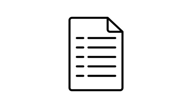 Document icon with lines representing text a simple file or contract.