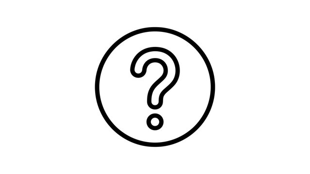 Question mark icon inside circle for help information and faq usage.