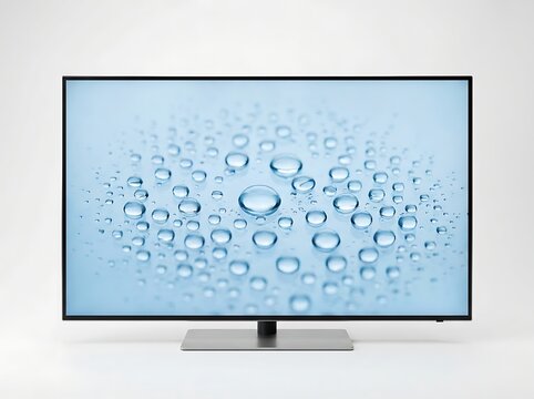 Blue abstract background with white circular patterns and black frame