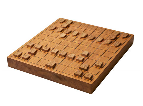 Wooden peg board game with small brown blocks arranged on top for a fun strategy challenge for kids