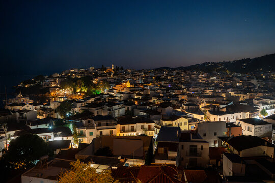 Night view from Skiathos