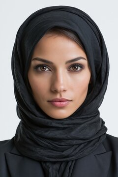 Muslim woman in hijab showing faith and beauty