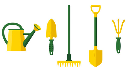  Set of garden tools and equipment vector illustration.svg © monira
