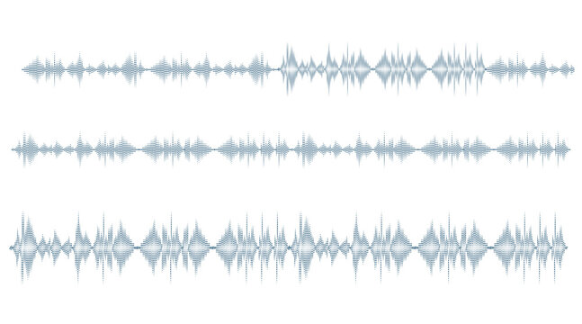 Podcast sound wave audio waveform vector illustration with frequency lines and music equalizer pattern. Soundwave icon for radio microphone voice recording, message signal and speech multimedia