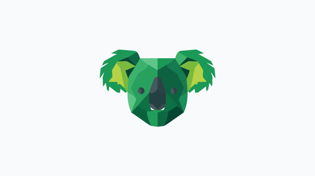 Stylized geometric low poly koala head.