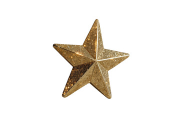 Naklejka premium Glittering gold faceted five point star ornament
