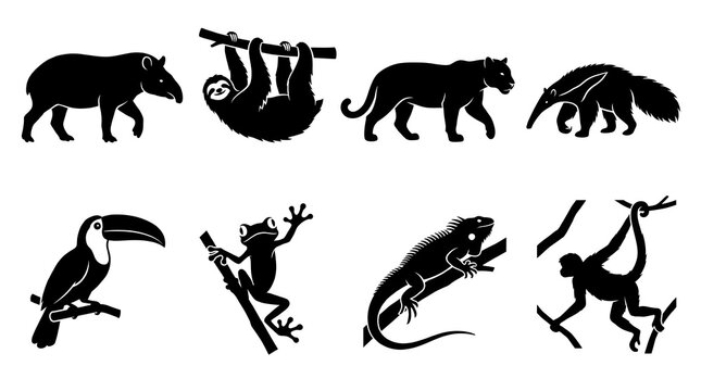 Jungle Wildlife Silhouette Collection
