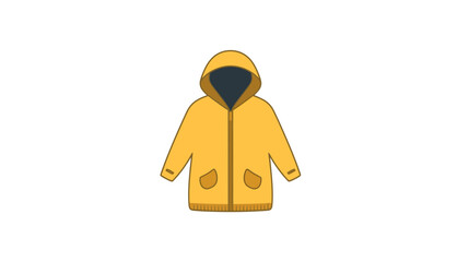 Yellow hooded raincoat illustration isolated on white background © alis
