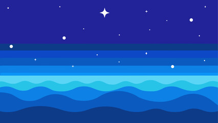 Fototapeta premium Serene night sky over calm waters