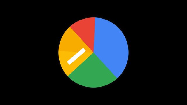 Animated Colorful Pie Chart and Upward Trend Line Motion Graphics