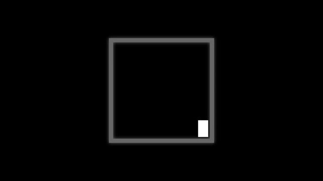 Animated White Box Tracing Grey Square Frame on Black Background