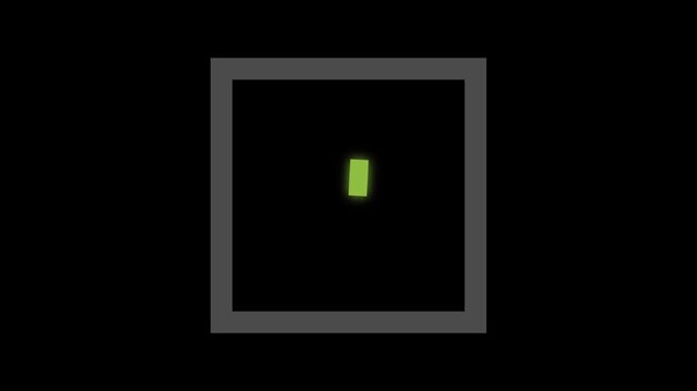Animated Glowing Green Box Moving Inside Square Frame