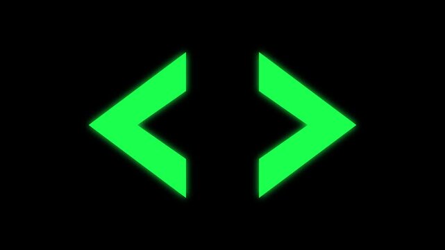 Neon HTML Syntax Tags Programming Symbol Motion Graphics