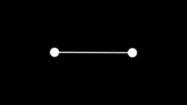 Rotating Glowing Connected Dots Line on Black Background