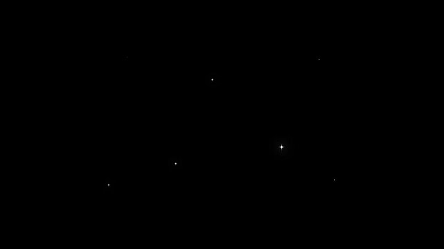 Twinkling stars night sky shine animation, white cartoon sparkles in doodle style on black screen background 4k animation. Star blinking stars, blinking stars Chroma key effects.