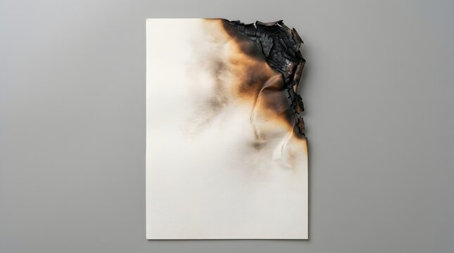 A minimalist vertical poster mockup featuring a blank white paper sheet on a solid grey background