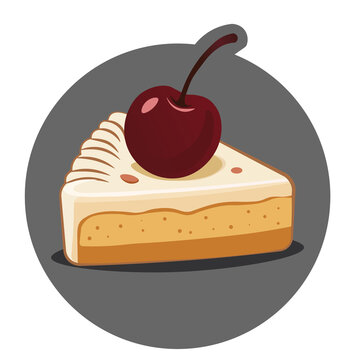 A delicious slice of cherry pie&mdash;perfect as a logo or icon for pastry chefs