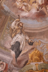 A religious Christian motif of a drawing on a wall in a church. © lapis2380