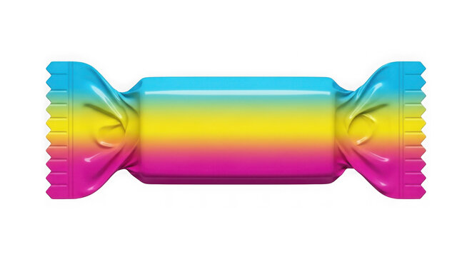 Rainbow ribbon gift bow isolated on transparent background. Vibrant multicolor decorative knot for packaging and celebration design.