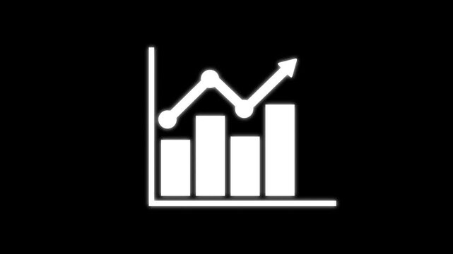 Animated of graph chart icon with dollar sign.suitable for Abstract business graph icon animation background. Animated of graph chart icon with dollar sign.suitable for business and finance concepts.