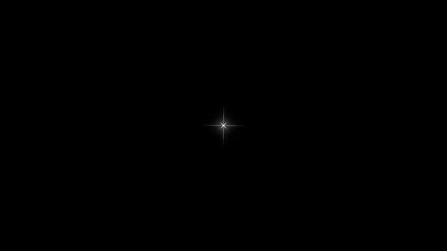 Abstract glowing twinkle stars and magical glitter sparkle effect seamless animation loop on black background for starry night aesthetic and beautiful festive backdrops.