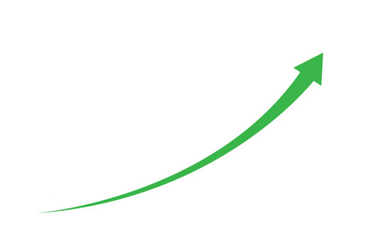 green curve arrow icon on transparent background. flat style. arrow icon for your web site design, logo, app, UI. arrow indicated the direction symbol. red curved arrow sign