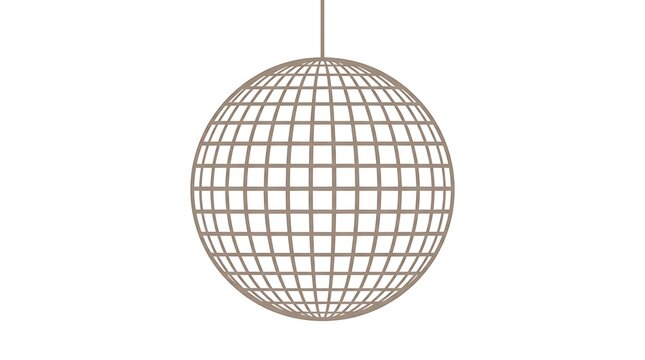 Glowing geometric disco ball sphere 3D wireframe mesh for party lighting design
