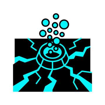 Blue volcano eruption icon symbol vector design