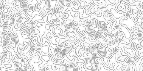 Naklejka premium Abstract minimal topographic relief line background, wavy black outline lines in a clean layout, for banner, presentation and cover.