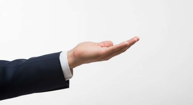 Open Human Hand With Palm Facing Up For Support And Presentation Concept