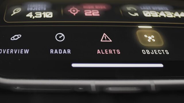 Interactive Mobile navigation opens objects catalog and alerts