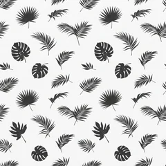 Black and white tropical palm leaf pattern for design projects. Stylish botanical background for creative use. © Tonmoy