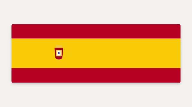 Horizontal tricolor banners featuring red and yellow stripes with small shield emblems